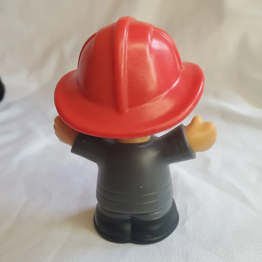 Fisher Price Little People Firefighter Figure Red Hat Black Uniform Toy GNV72